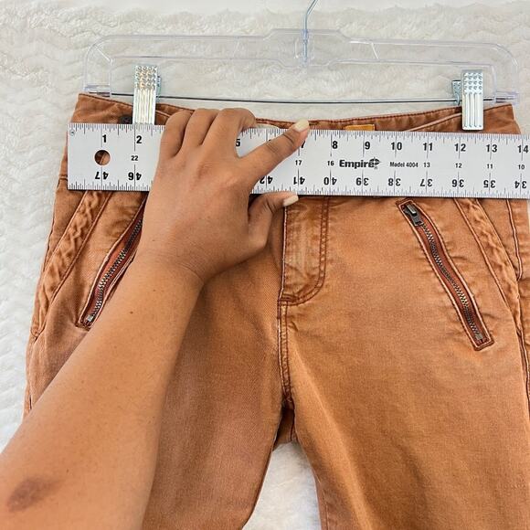 Pilcro and the Letterpress Skinny Jeans Womens 4 Burt Orange Velvet Mixed Media - Picture 14 of 16